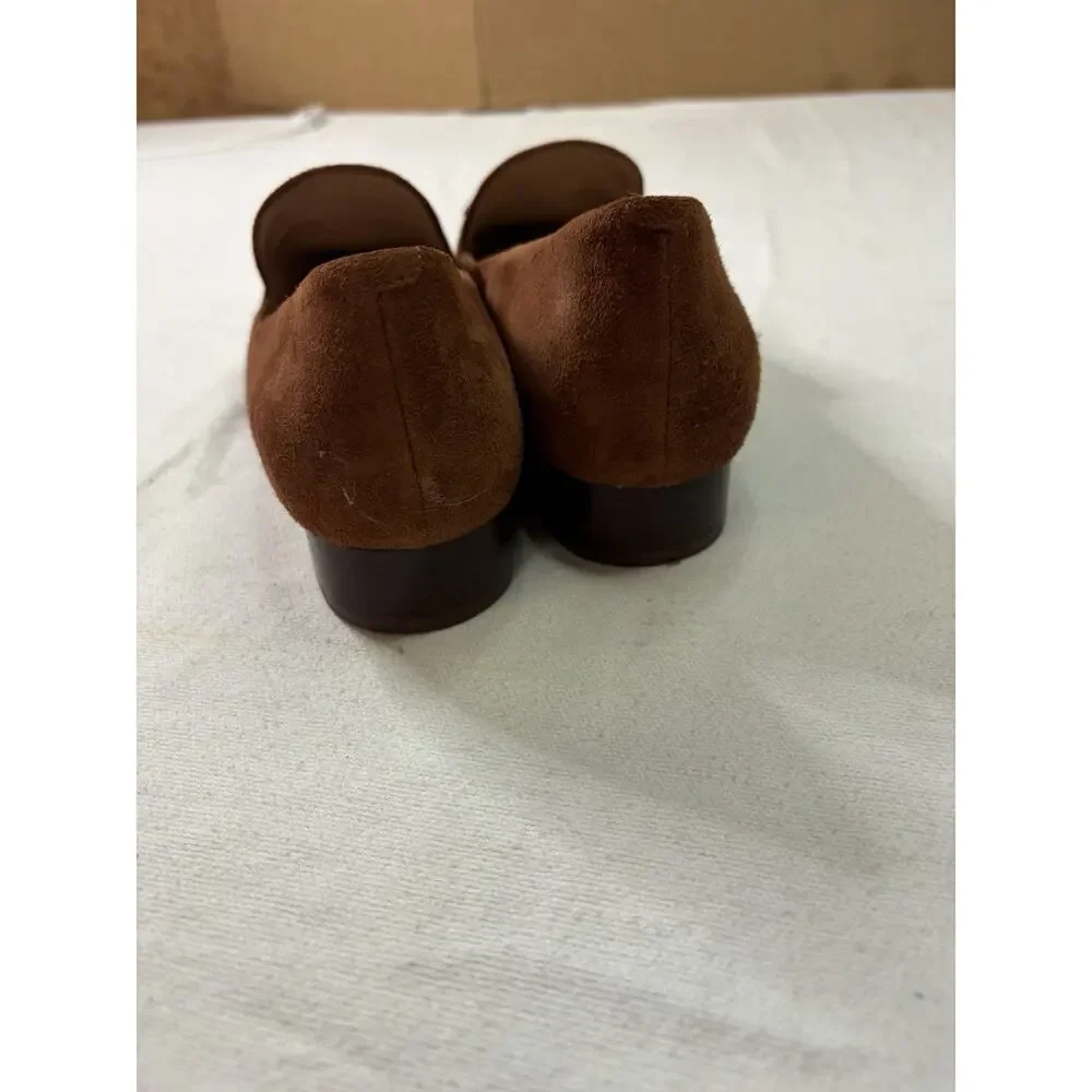 Cole Haan Vanya Tassel Pumps Womens 6B Brown Suede Block Heel Grand 360 Preppy